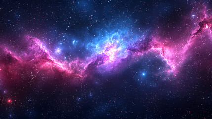 Fototapeta premium A Colorful Nebula Surrounded by Many Bright Celestial Stars