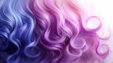 Obraz premium Colorful wavy hair in shades of purple and pink.