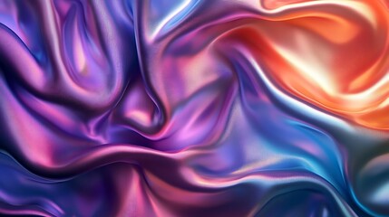 Obraz premium Vibrant waves of colorful abstract fabric texture.