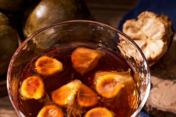 A cup of sweet and delicious monk fruit tea, Chinese herbal medicine