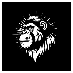 A black and white strong ape.