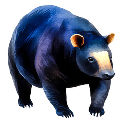 Fototapeta premium Colorful Illustration of a Bear Walking in a Natural Setting