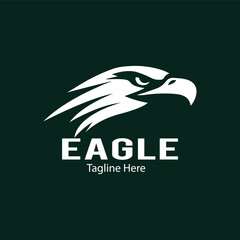 eagle logo template vector icon illustration design element isolated on green background