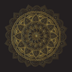 Luxury mandala decoration on black