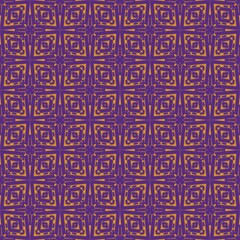 seamless violet flower line and geometric ikat fabric pattern background decorative graphic fashion style 