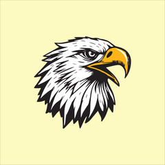 Eagle head vector illustration on yellow background. Eagle head vector illustration.