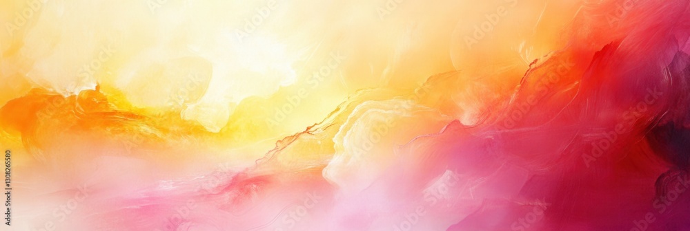 Aufkleber Hopeful sunrise colors blend softly in pastel clouds creating a gentle glow in the early morning sky Generative AI