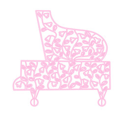 透かし模様のピンクのピアノ