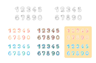 シンプルかわいい数字のセット