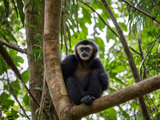 Obraz premium white faced gibbon