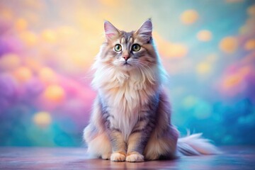Cute Pastel Cat Photography: Adorable Kitten in Soft Colors - Dreamy Pet Portraits