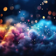 Obraz premium an AI Image Generator, Colorful Abstract Light Trails With Bokeh