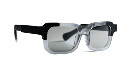 Modern Translucent and Matte Black Smart Glasses on transparent background Generative Ai
