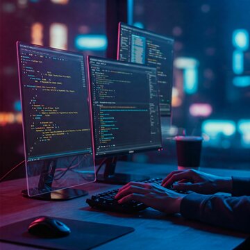 Computer and Programming Code Background &ndash; Ideal for Tech, Coding, and Developer Websites or Promotional Materials