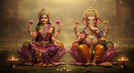 Goddess Laxmi, Lord Ganesha