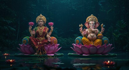 Goddess Laxmi, Lord Ganesha