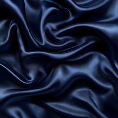 Fototapeta premium A luxurious satin weaving pattern with smooth, flowing textures in deep navy blue