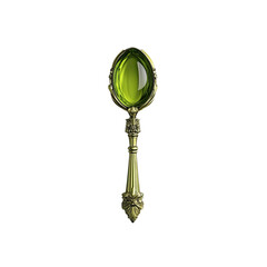 Ornate Antique Green Gemstone Handheld Magnifying Glass