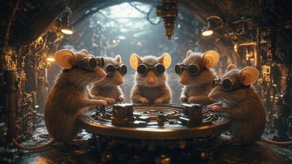 Intelligent Mice in Steampunk Workshop Using Gadgets and Tools