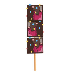dragon fruit chocolate tanghulu ice cream stick 
