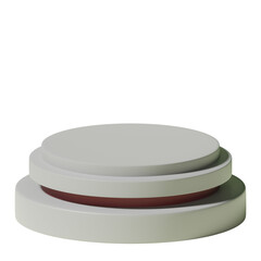 3d rendering realistic minimal round shape geometric white podium for product showcase and advertisement