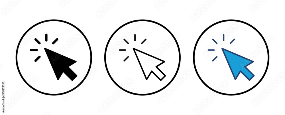 Poster click icon vector. pointer arrow icon. cursor icon vector