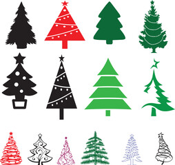 Obraz premium set of christmas trees