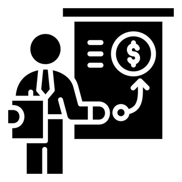 black businessman presenting financial plan clip art preview
