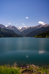 lake in the mountains，天山天池