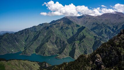 lake in the mountains，天山天池