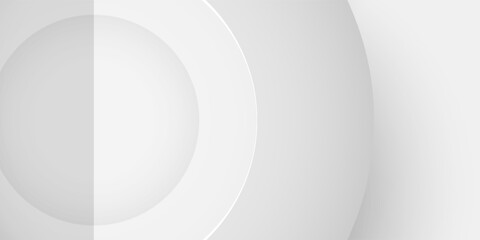 Abstract Minimalist White Circles Background with Luxury Style. Futuristic Circular Wallpaper. Vector