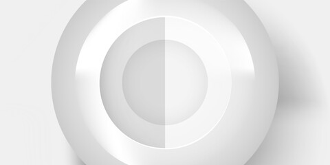 Obraz premium Abstract Minimalist White Circles Background with Luxury Style. Futuristic Circular Wallpaper. Vector
