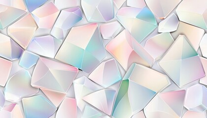 Obraz premium Seamless geometric iridescent prism refraction pattern, futuristic luxury pattern, sophisticated high-end holographic elegance