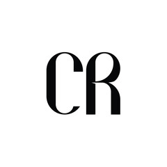 CR monogram logo design letter text name symbol monochrome logotype alphabet character simple logo