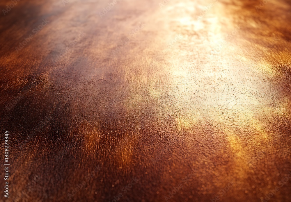Poster stunning close up of a shiny metallic surface with warm hues : generative ai