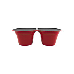 Red Dual Compartment Plastic Food Container with Lids