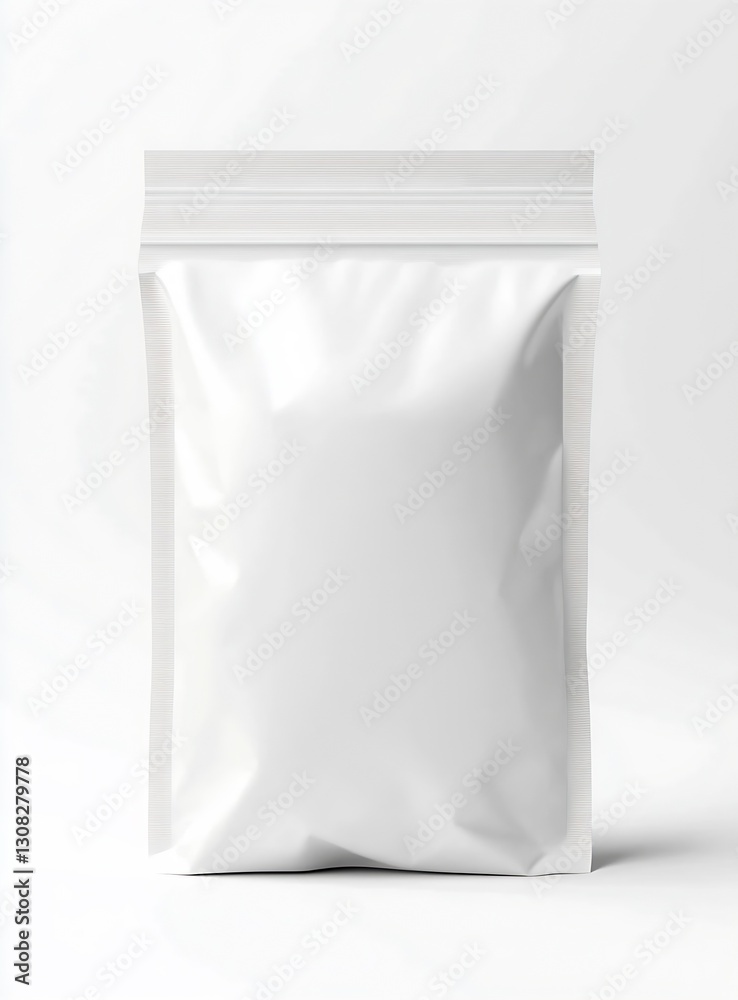 Poster Plain White Sealed Packaging Bag for Product Mockup and Branding Display : Generative AI