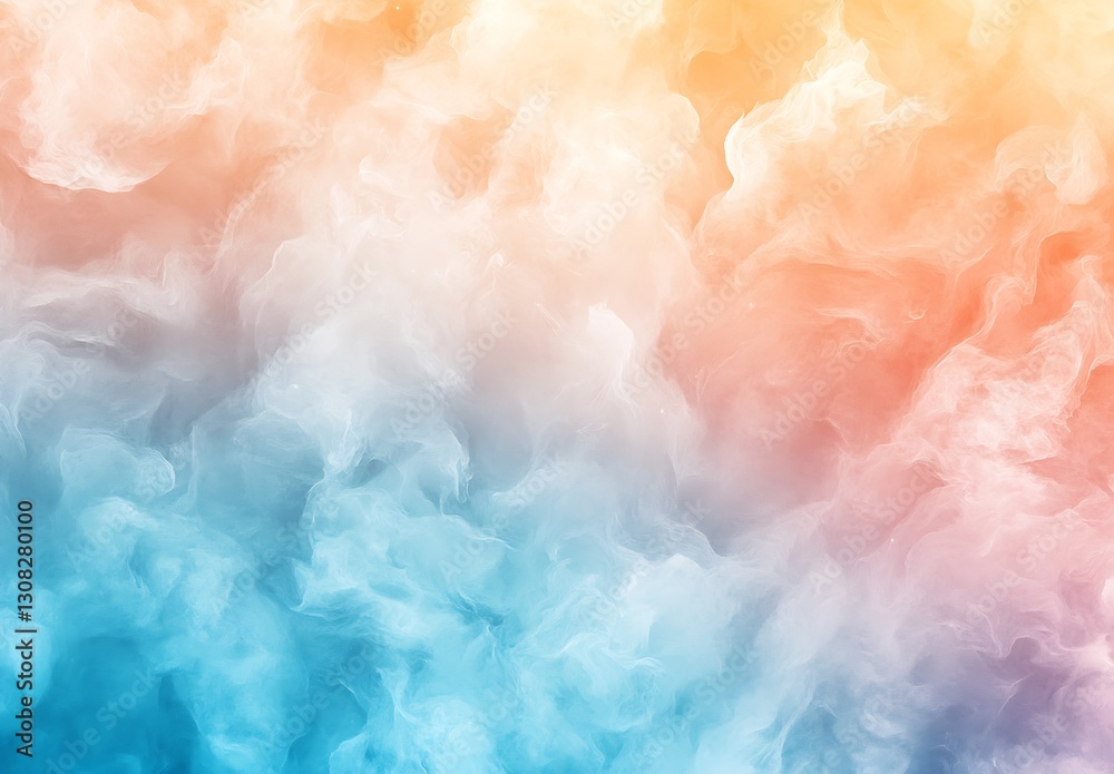 Poster colorful abstract smoky background with soft hues of orange and blue for inviting designs and creati