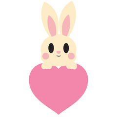 cute bunny easter clipart, pastel rabbit digital art, kawaii bunny with easter egg, adorable bunny holding heart, baby rabbit in egg shell, spring bunny illustration
