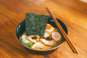 Hot ramen at a Japanese restaurant in Thailand