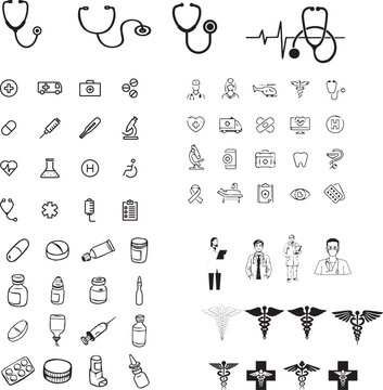 set of icons for madical