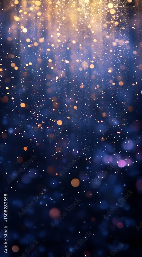 Leinwandbilder golden and blue falling particles creating a stunning visual effect for backgrounds and textures : g