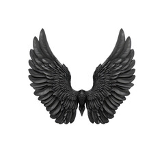 Obraz premium Majestic Black Wings 3D Render of Powerful Avian Wings