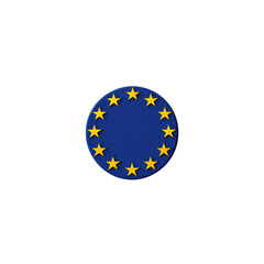 European Union Flag Circle Emblem -  Blue and Gold Stars
