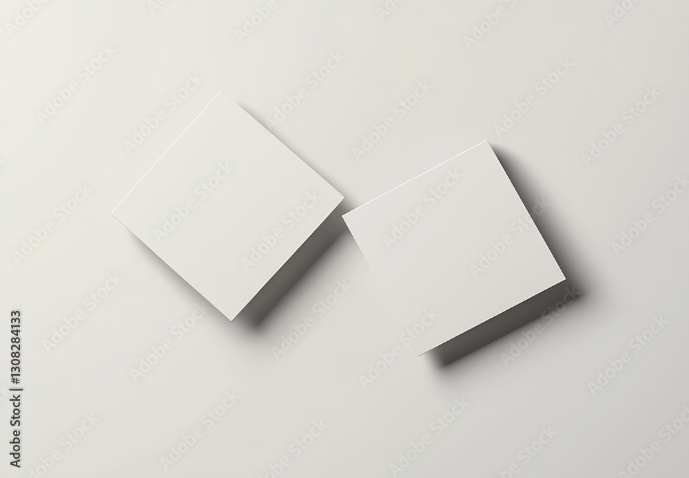 Poster two blank square boxes for product mockup and branding design : generative ai