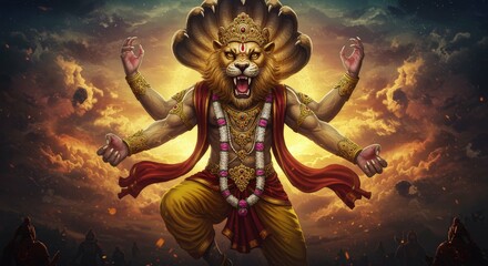 Narasimha is the fourth avatar of God Vishnu.