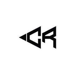 Obraz premium CR monogram logo design letter text name symbol monochrome logotype alphabet character simple logo