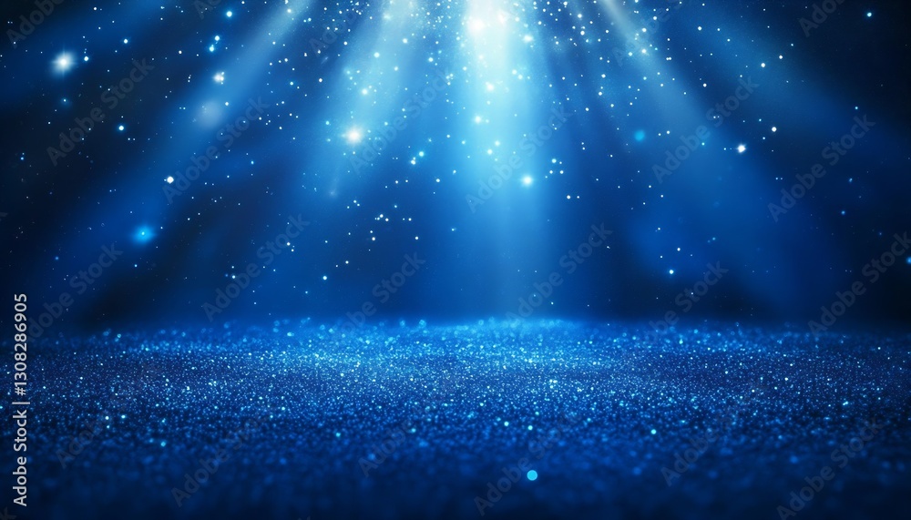 Fototapete stunning blue light rays shining over sparkling surface creating an ethereal atmosphere for stunning