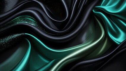 Obraz premium Green silk fabric background satin cloth texture