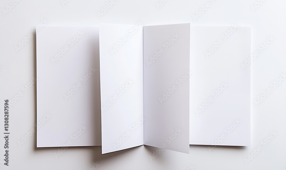 Poster blank opened white brochure or booklet for mockup and presentation concepts : generative ai